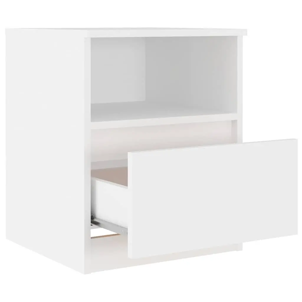 Bedside Table White Nightstand Cabinet Drawer Shelf Storage Organizer 40x40x50cm