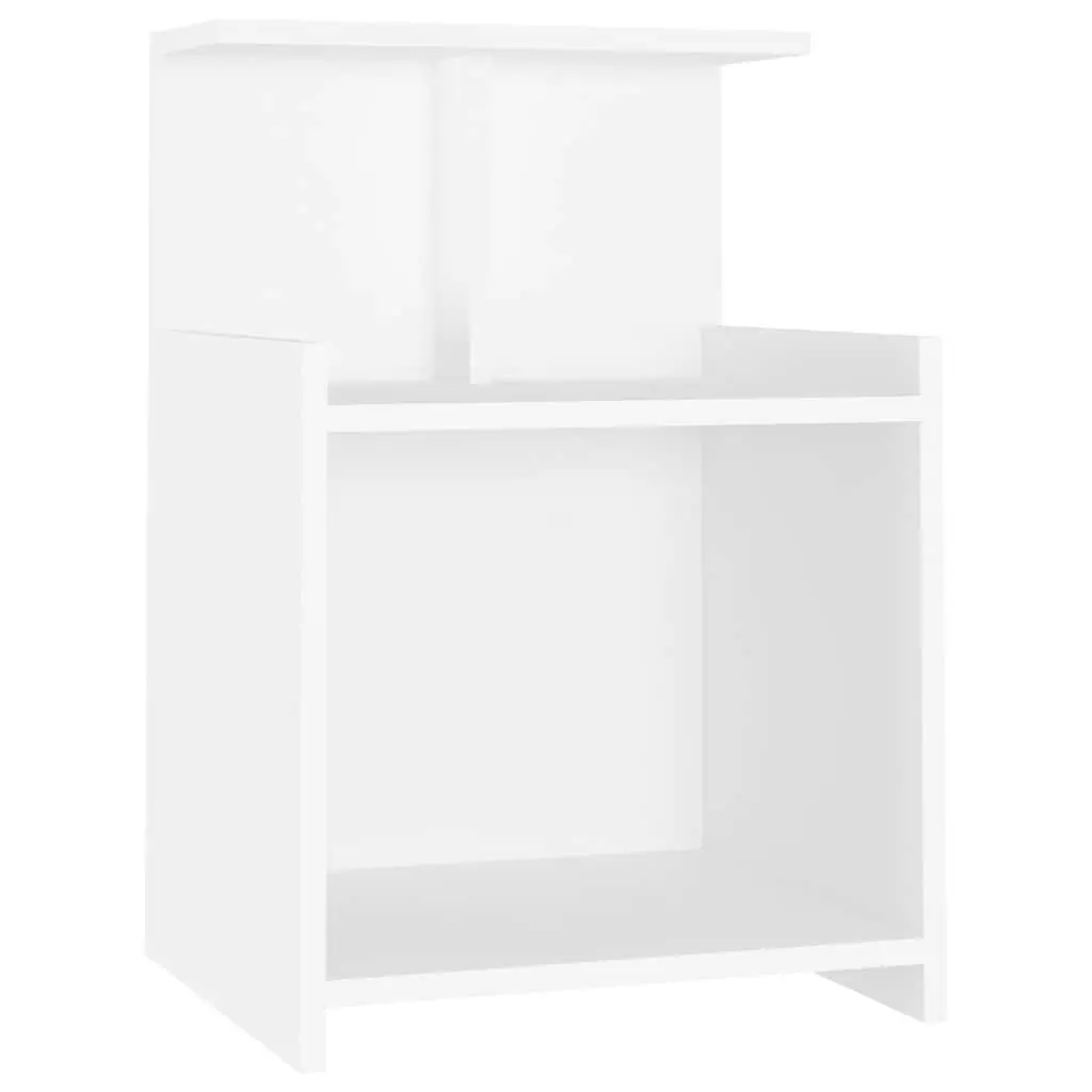 Bedside Tables 2 pcs White Bed Cabinets 3 Open Shelves 40 x 35 x 60 cm