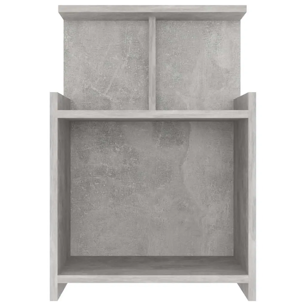 Grey Bedside Table 40x35x60cm Open Shelves Storage Unit