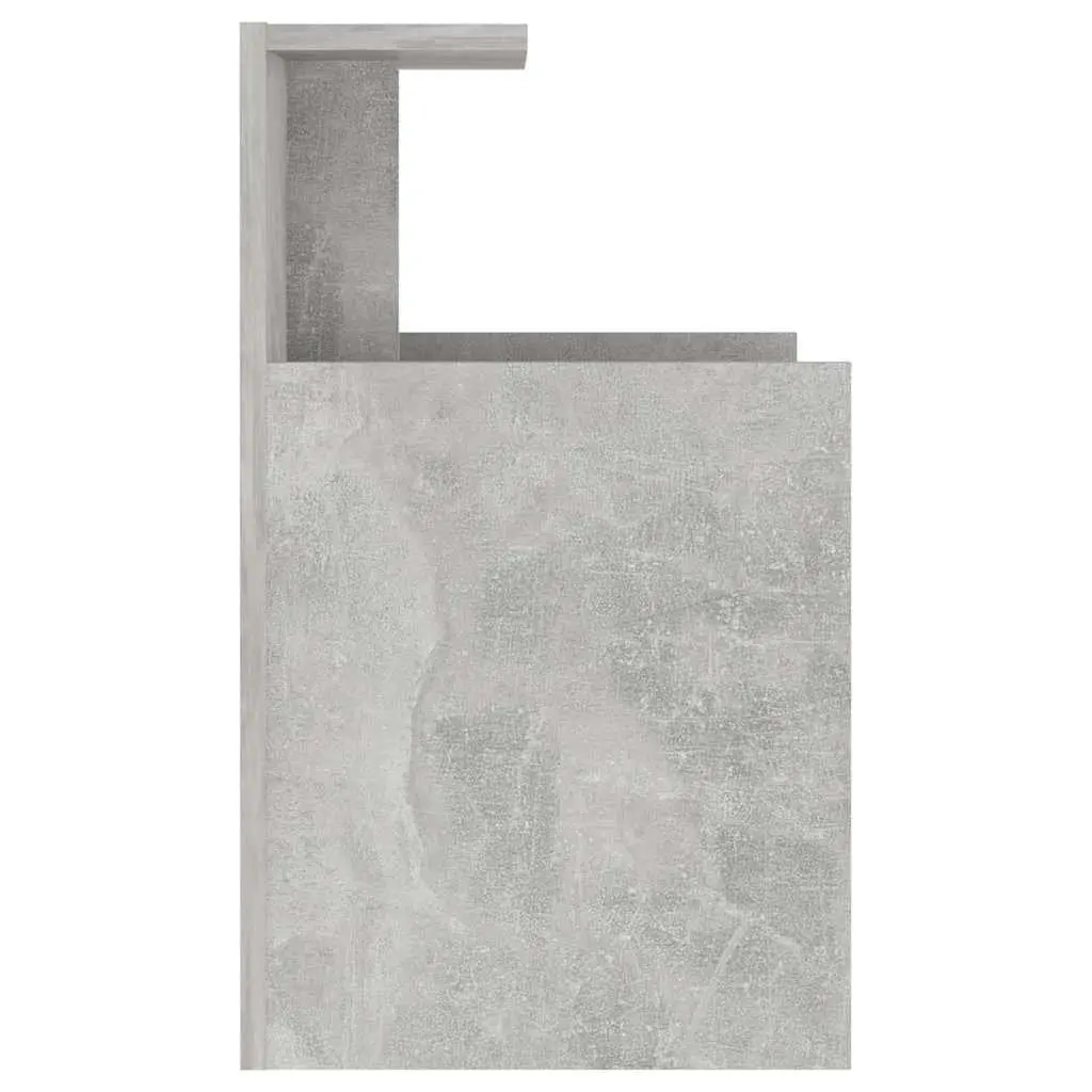 Grey Bedside Table 40x35x60cm Open Shelves Storage Unit
