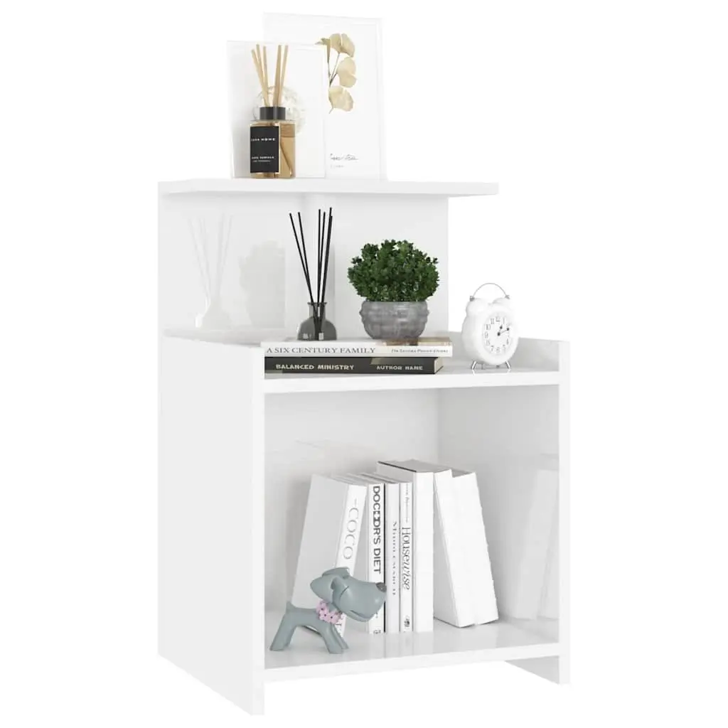 Bedside Tables High Gloss White 40x35x60cm 2pcs Nightstands Bed Cabinets