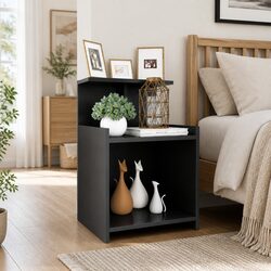 Bedside Table 2 pcs High Gloss Grey 40x35x60 cm Side Cabinet Nightstand Storage