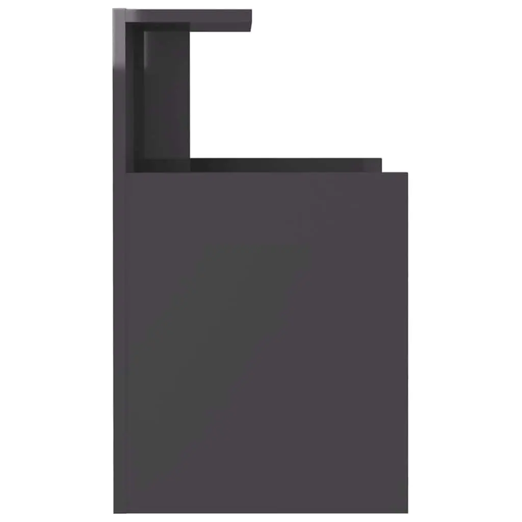 Bedside Table High Gloss Grey 40x35x60 cm 2 pcs Nightstand Storage