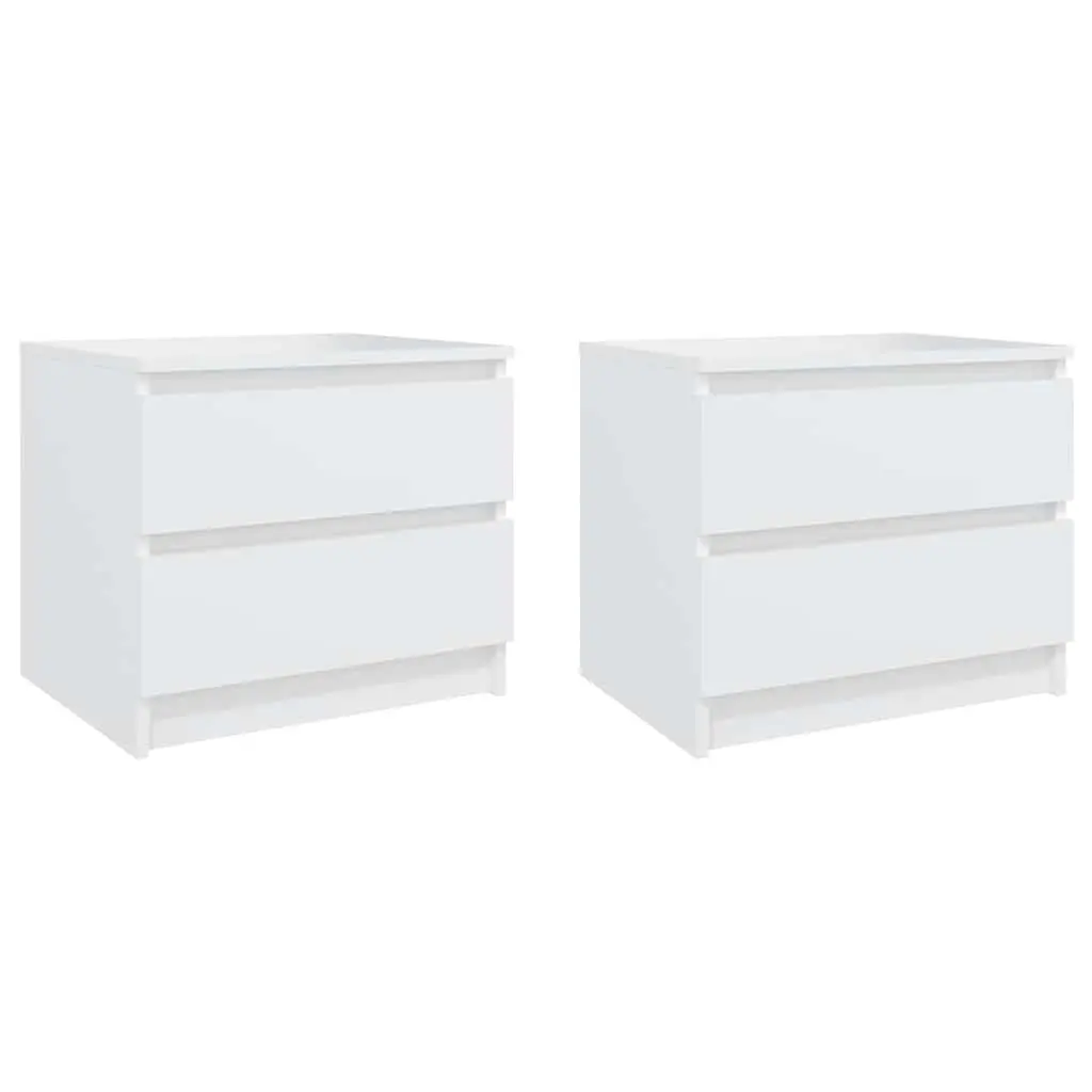 Bedside Tables 2 pcs White Nightstand Storage 50x39x43.5 cm