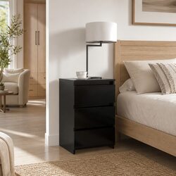 Your New Black Bedside Table with 3 Drawers Awaits!