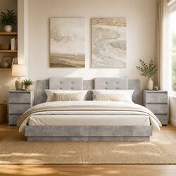 Your New Favorite Grey Bedside Tables - 2 pcs Included