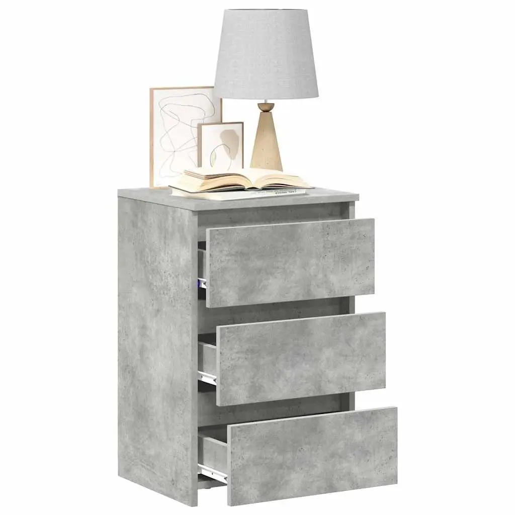 Bedside Tables Grey 2 pcs with 3 Drawers Storage