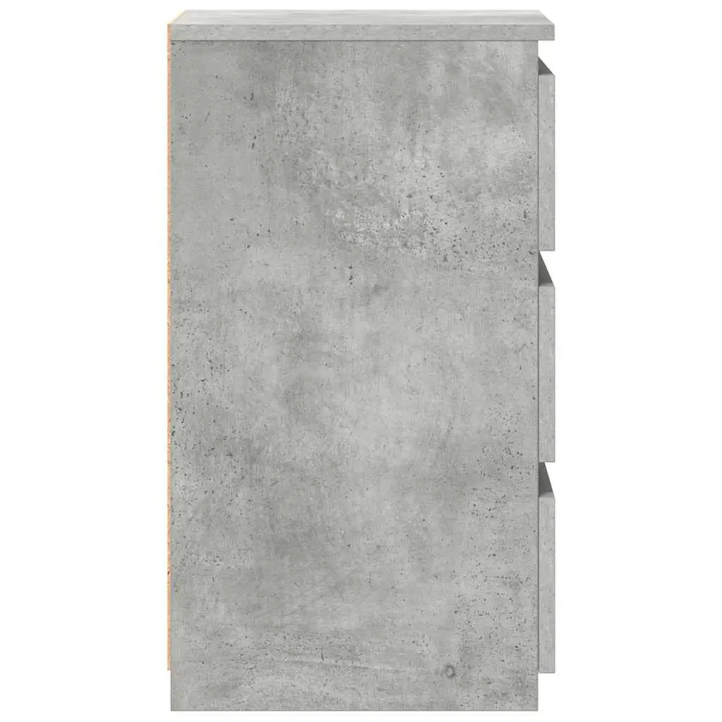 Bedside Tables Grey 2 pcs with 3 Drawers Storage