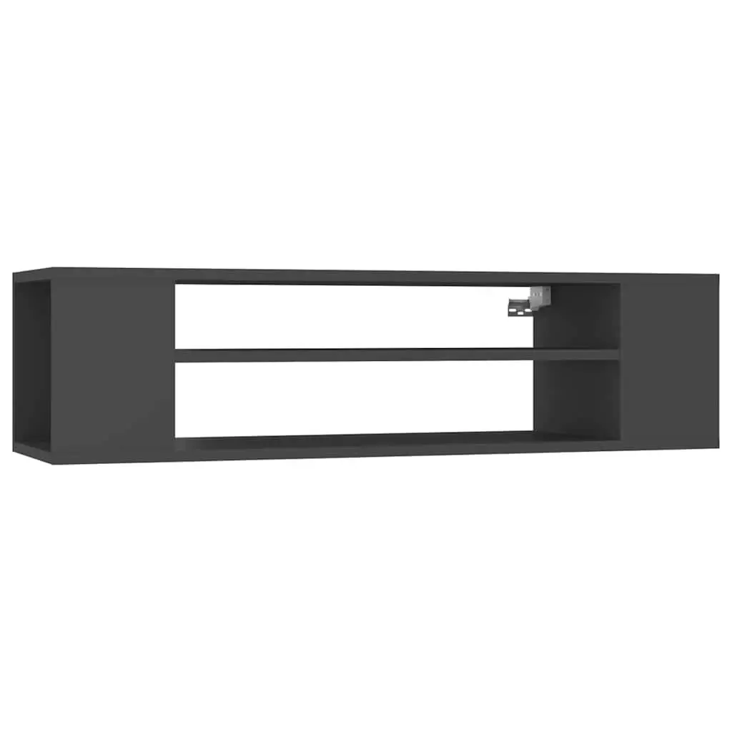 Hanging TV Cabinet Wall-Mounted Grey Storage Unit 100 x 30 x 26.5 cm