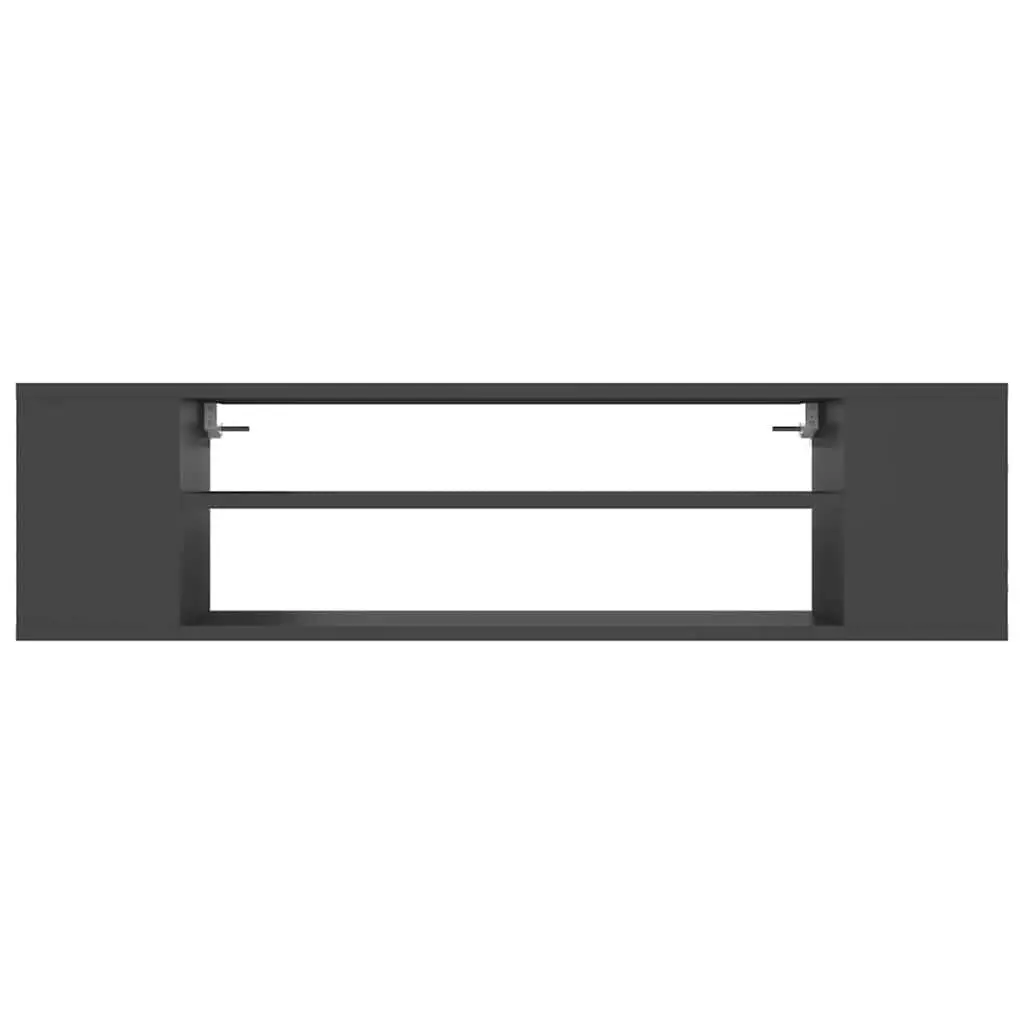 Hanging TV Cabinet Wall-Mounted Grey Storage Unit 100 x 30 x 26.5 cm
