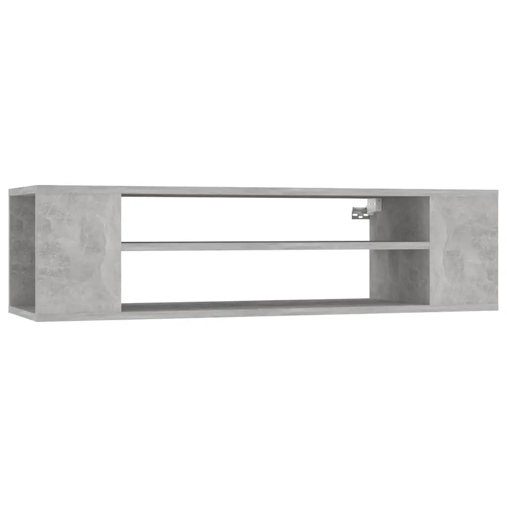 Hanging TV Cabinet Grey Wall-Mounted 100 x 30 x 26.5 cm Storage Open Compartments Media