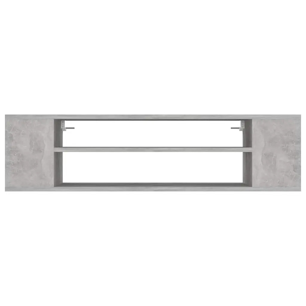 Hanging TV Cabinet Grey Wall-Mounted 100 x 30 x 26.5 cm Storage Open Compartments Media