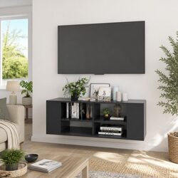 Versatile Grey TV Cabinet for Wall-Mounting