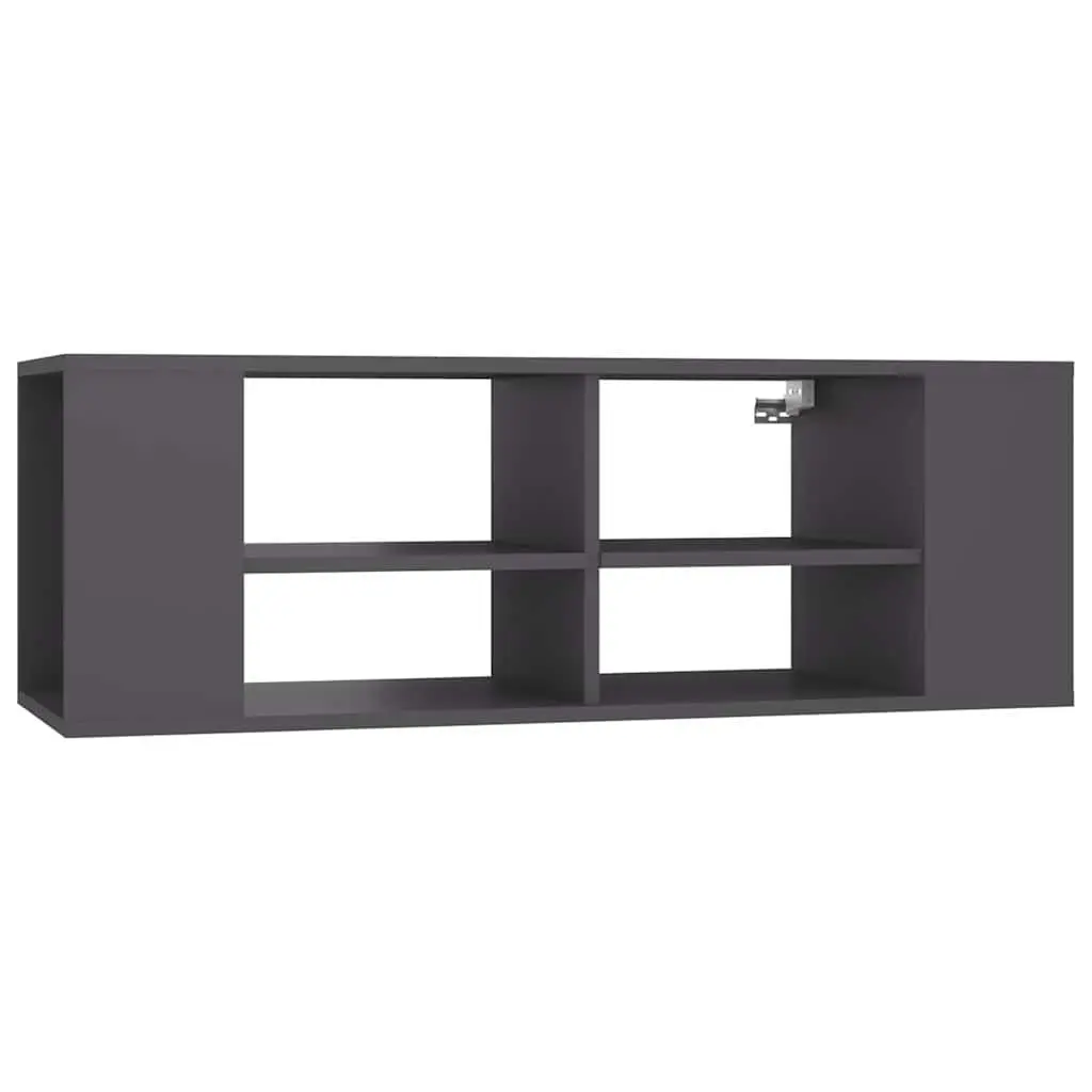 Wall-Mounted TV Cabinet Grey Adjustable Shelves 102 x 35 x 35 cm