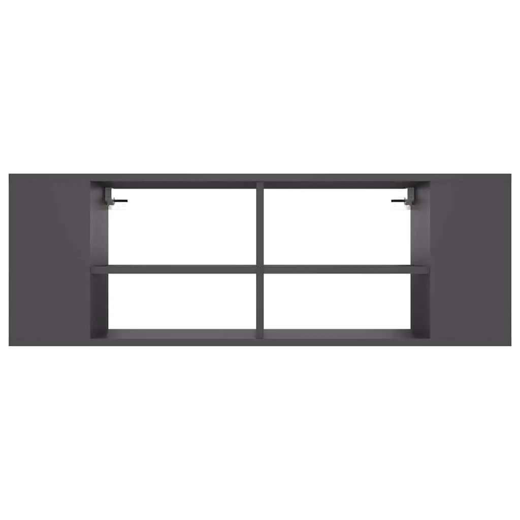Wall-Mounted TV Cabinet Grey Adjustable Shelves 102 x 35 x 35 cm