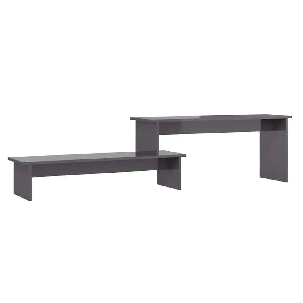 TV Cabinet Grey Industrial Style Engineered Wood Shelving Unit Storage Furniture