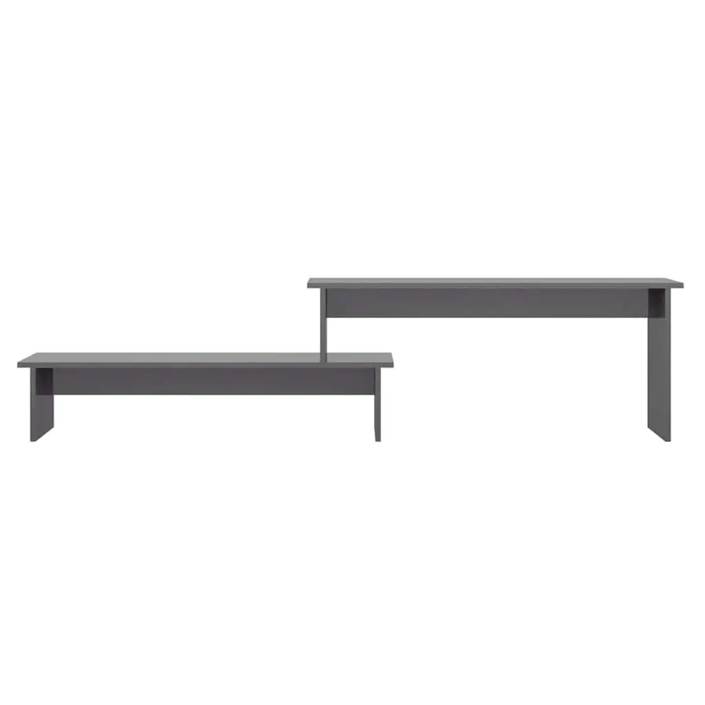 TV Cabinet Grey Industrial Style Engineered Wood Shelving Unit Storage Furniture