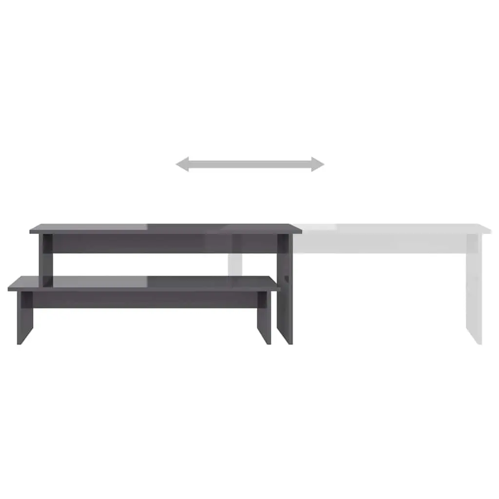 TV Cabinet Grey Industrial Style Engineered Wood Shelving Unit Storage Furniture