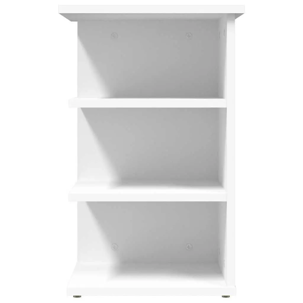 Side Cabinet White 3-Shelf Storage Buffet Engineered Wood Furniture