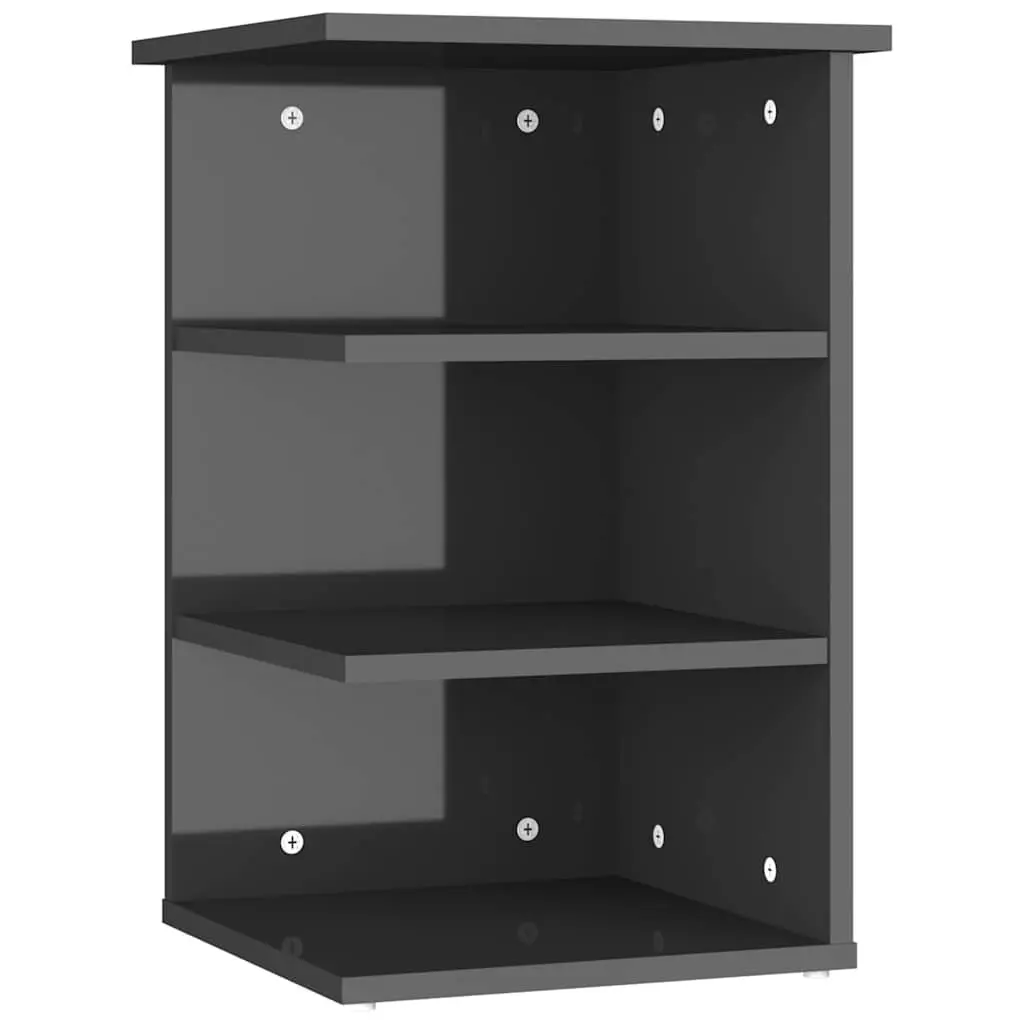 Grey Side Cabinet with Shelves Storage Furniture Living Room Sideboard Unit