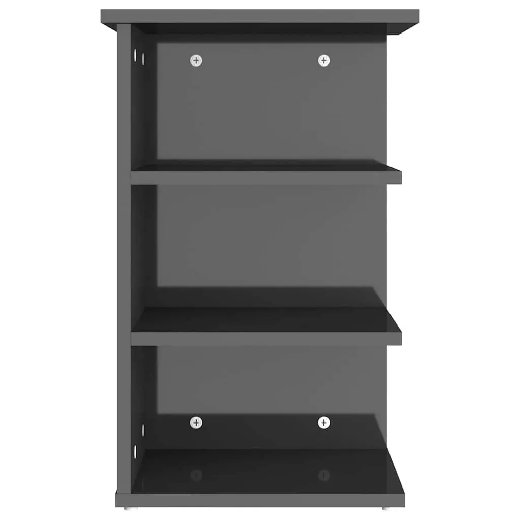 Grey Side Cabinet with Shelves Storage Furniture Living Room Sideboard Unit