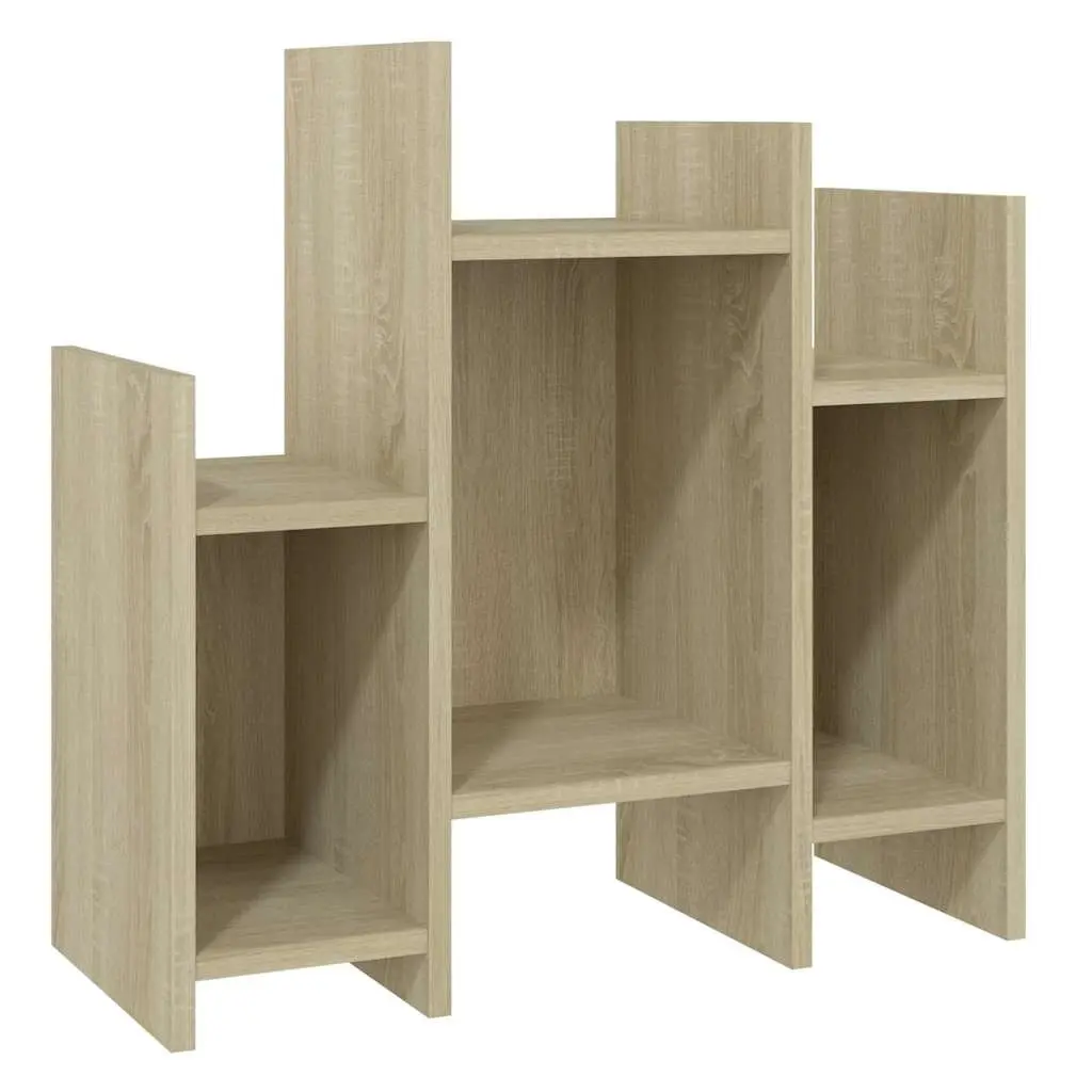 Side Cabinet Brown 6 Shelf Storage Buffet Sofa Table Engineered Wood