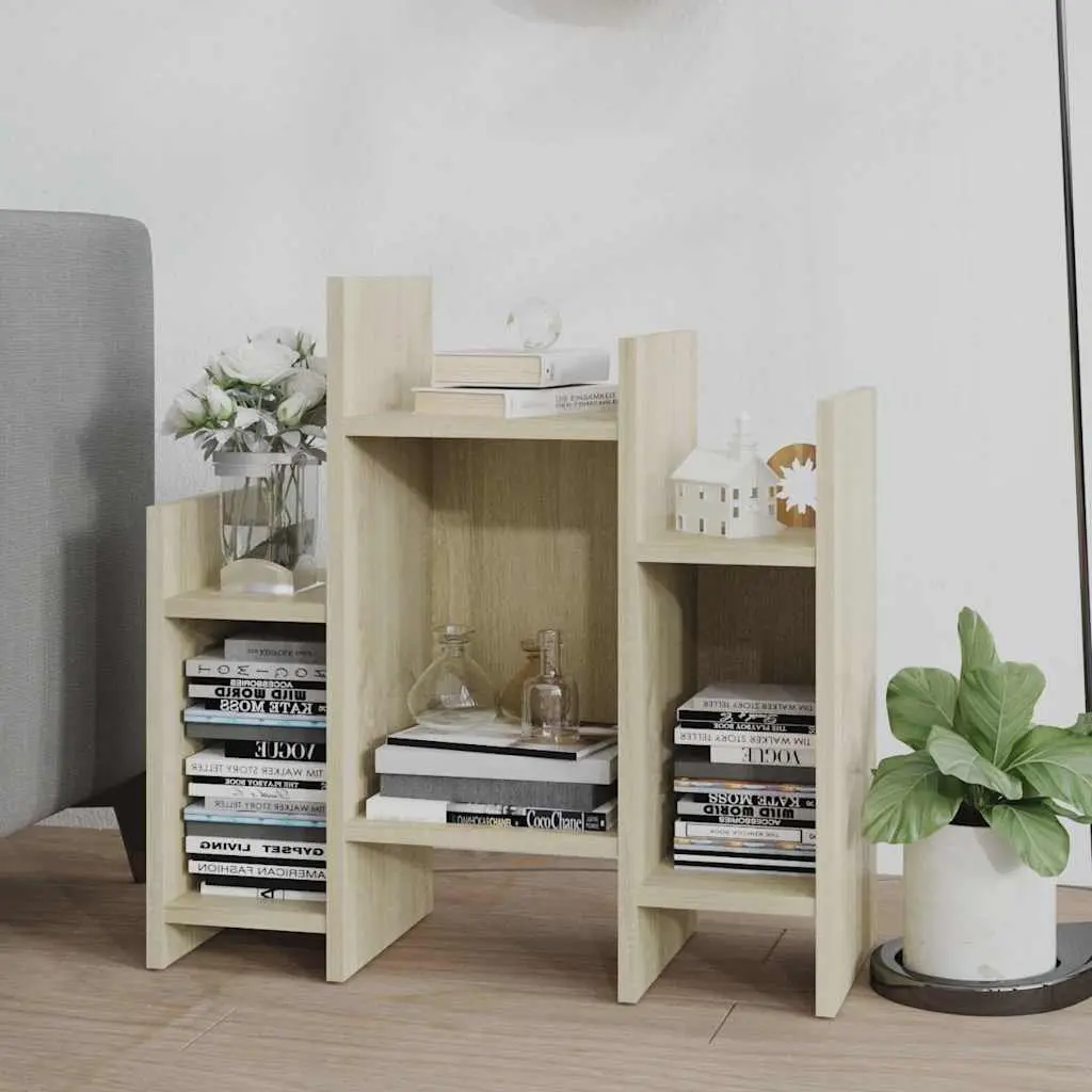 Side Cabinet Brown 6 Shelf Storage Buffet Sofa Table Engineered Wood