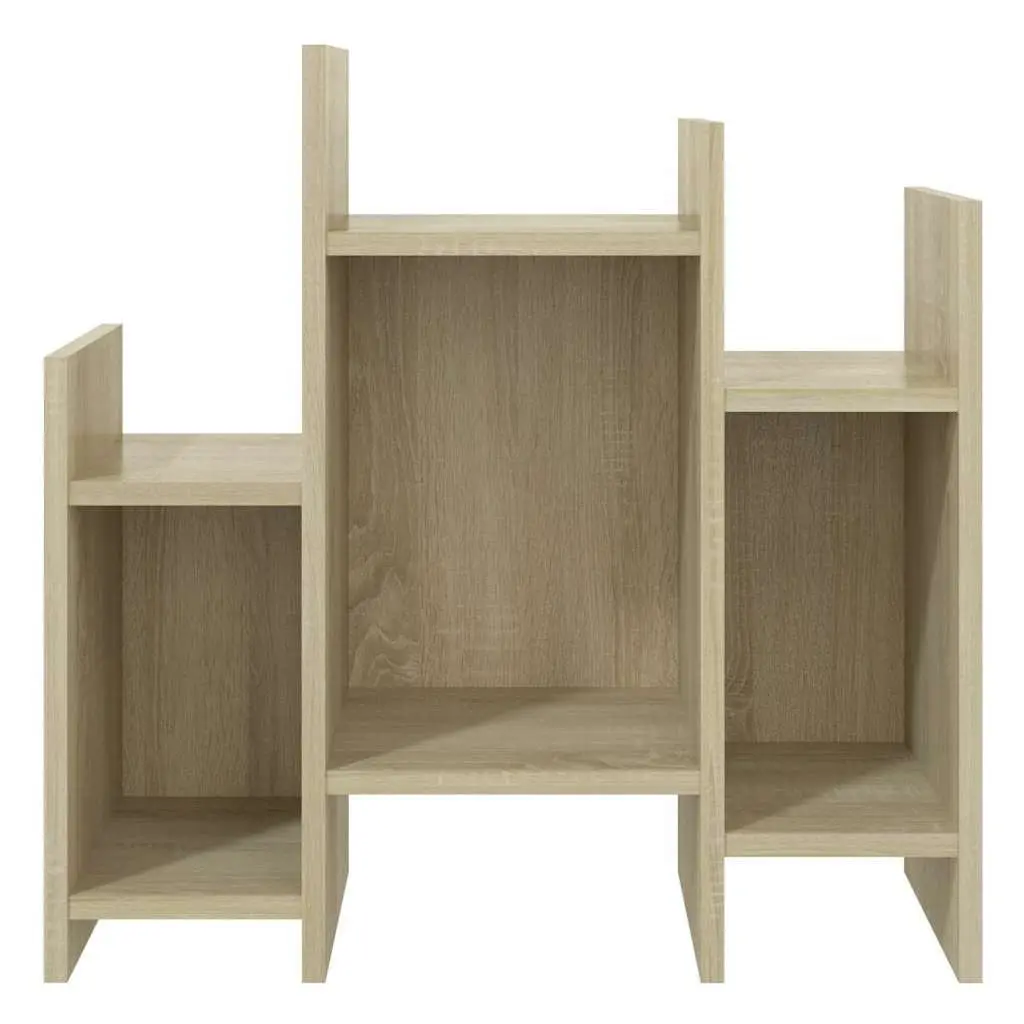 Side Cabinet Brown 6 Shelf Storage Buffet Sofa Table Engineered Wood