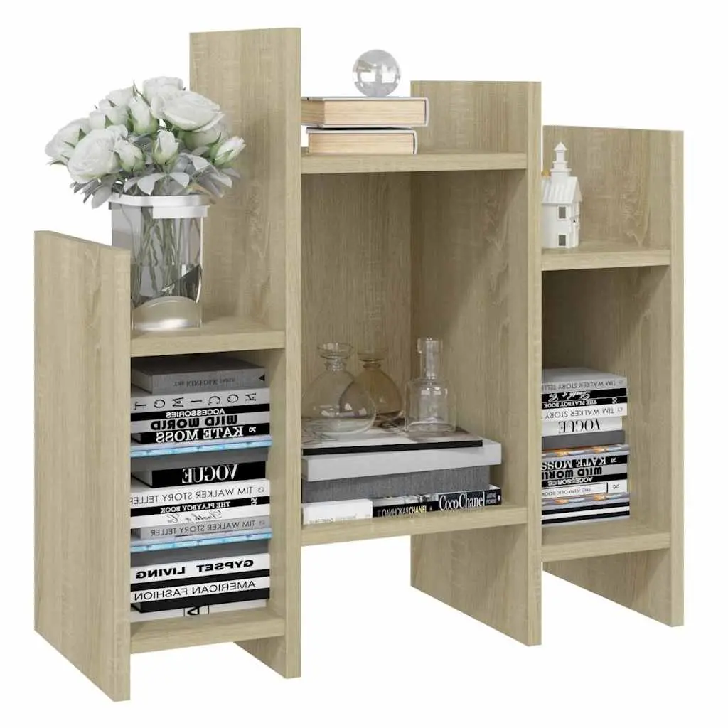 Side Cabinet Brown 6 Shelf Storage Buffet Sofa Table Engineered Wood