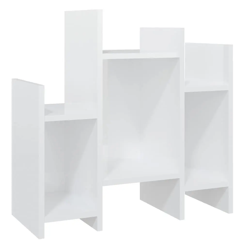 Side Cabinet High Gloss White 60x26x60 cm Shelving Unit