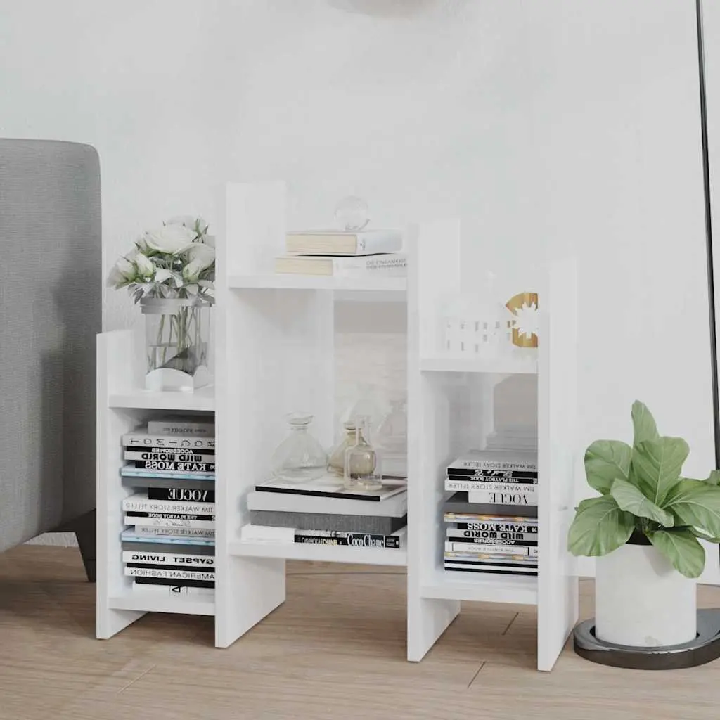 Side Cabinet High Gloss White 60x26x60 cm Shelving Unit