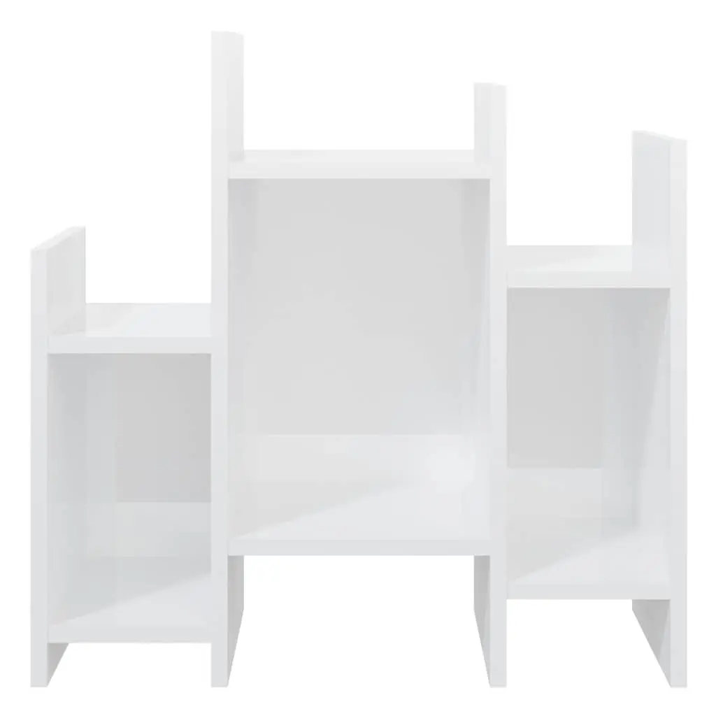 Side Cabinet High Gloss White 60x26x60 cm Shelving Unit