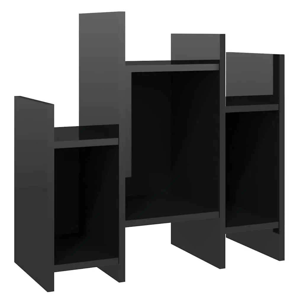 Side Cabinet High Gloss Black 60 x 26 x 60 cm Storage Shelving Unit