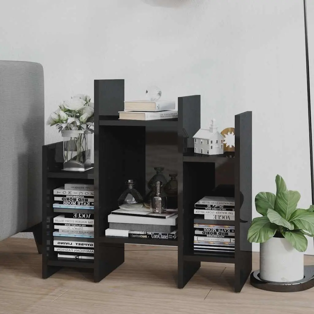 Side Cabinet High Gloss Black 60 x 26 x 60 cm Storage Shelving Unit
