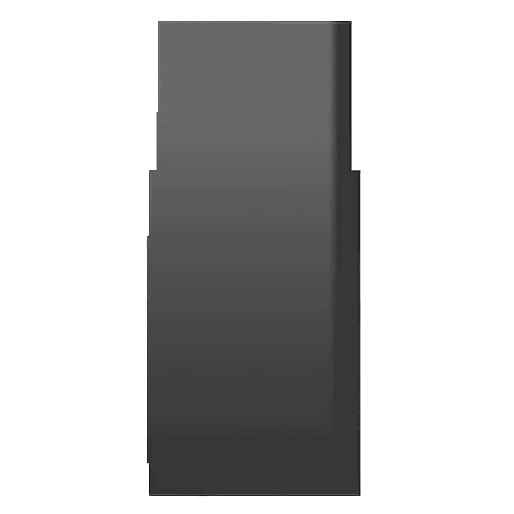 Side Cabinet High Gloss Black 60 x 26 x 60 cm Storage Shelving Unit