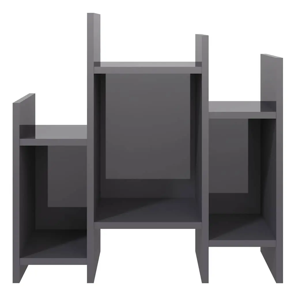 Living Room Storage Unit Grey Cabinet with 6 Shelves Sideboard Furniture 60x26x60cm