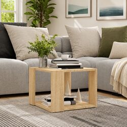 Coffee Table with Storage Shelf Modern Living Room Accent Engineered Wood