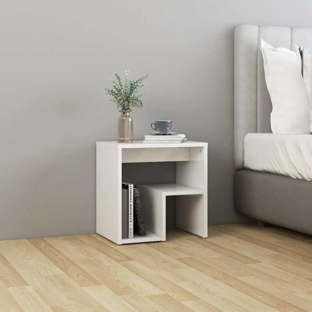 Bedside Tables High Gloss White 2 pcs Storage Shelf Nightstand Cabinet