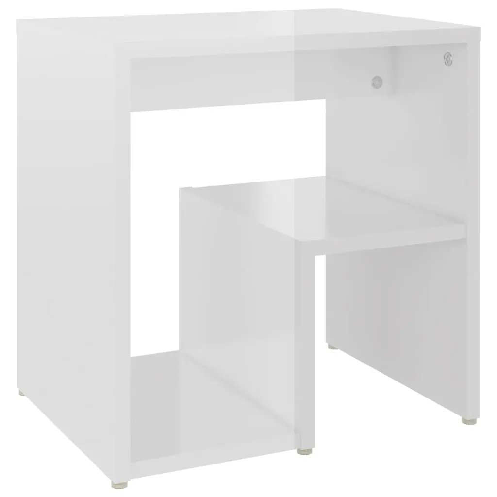 Bedside Tables High Gloss White 2 pcs Storage Shelf Nightstand Cabinet