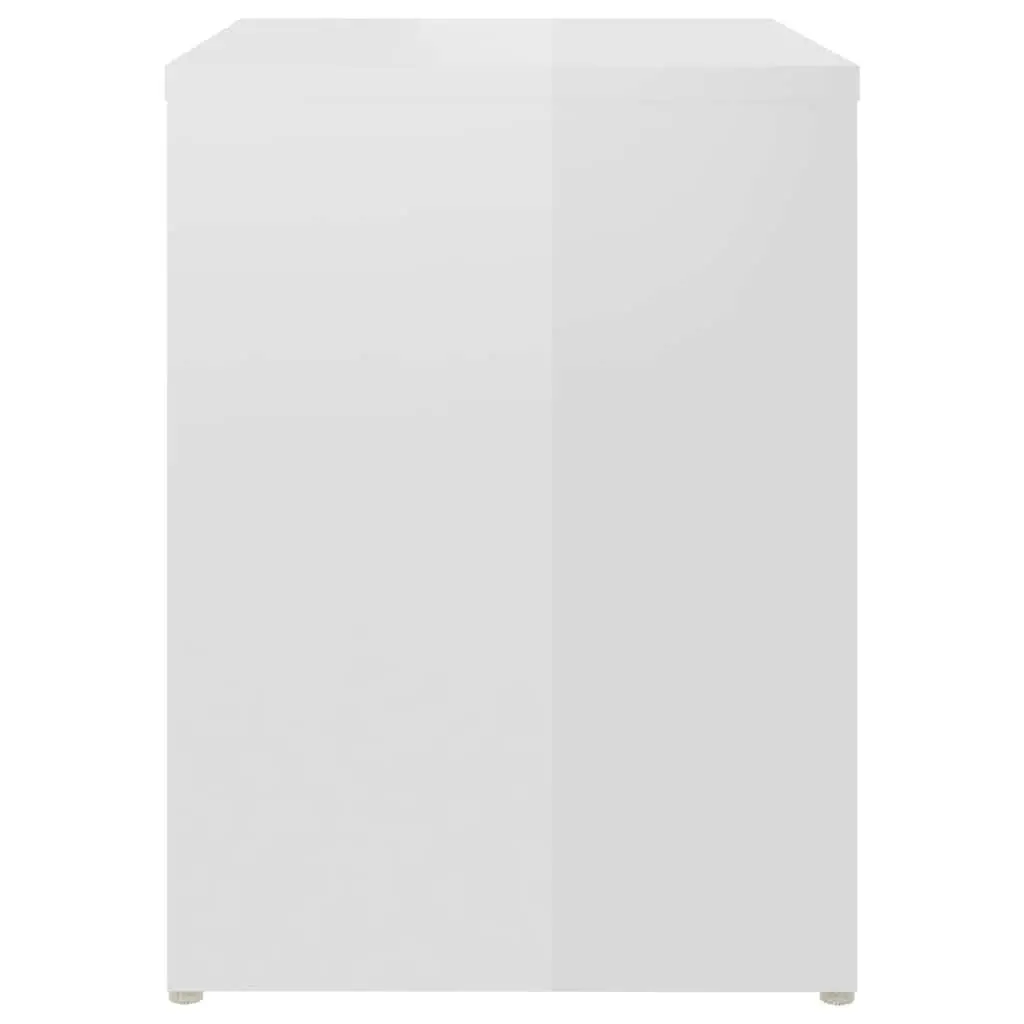 Bedside Tables High Gloss White 2 pcs Storage Shelf Nightstand Cabinet
