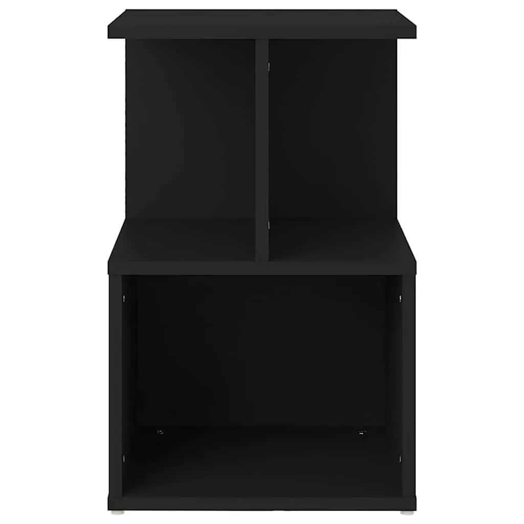 Bedside Cabinet Black Open Compartments 35W x 35D x 55H cm