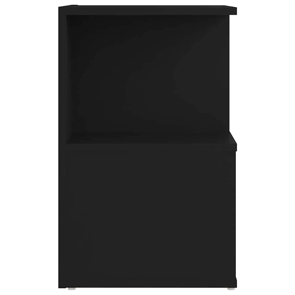 Bedside Cabinet Black Open Compartments 35W x 35D x 55H cm