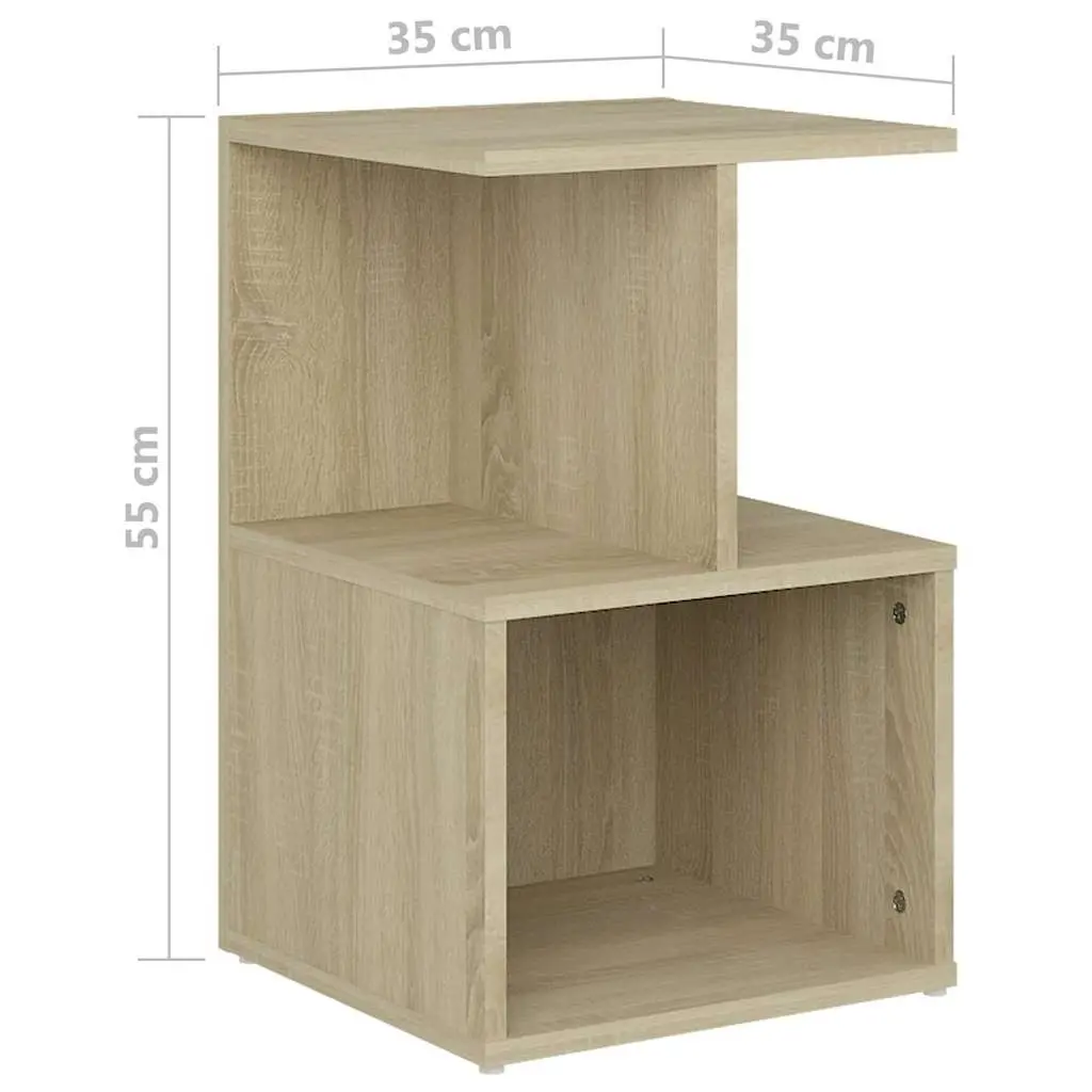 2-Piece Brown Bedside Cabinet Set