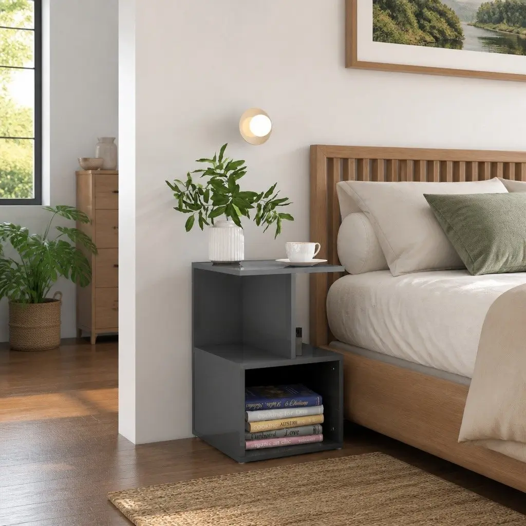 Grey Bedside Cabinet for Easy Access