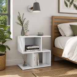 Friendly White Bedside Cabinet Set for Organization