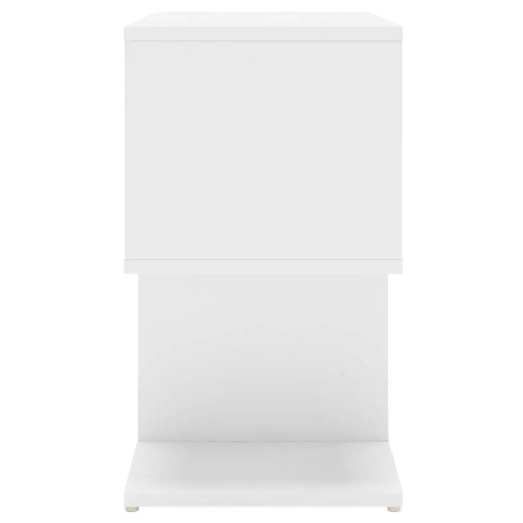 Bedside Cabinet Set 2 pcs White Open Compartment Storage Nightstand Table