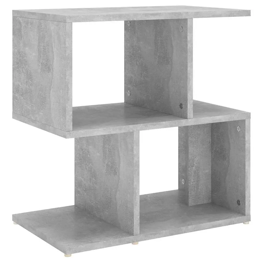 Bedside Cabinet Grey Open Compartments Storage Nightstand Table Organizer 50 x 30 x 51.5 cm