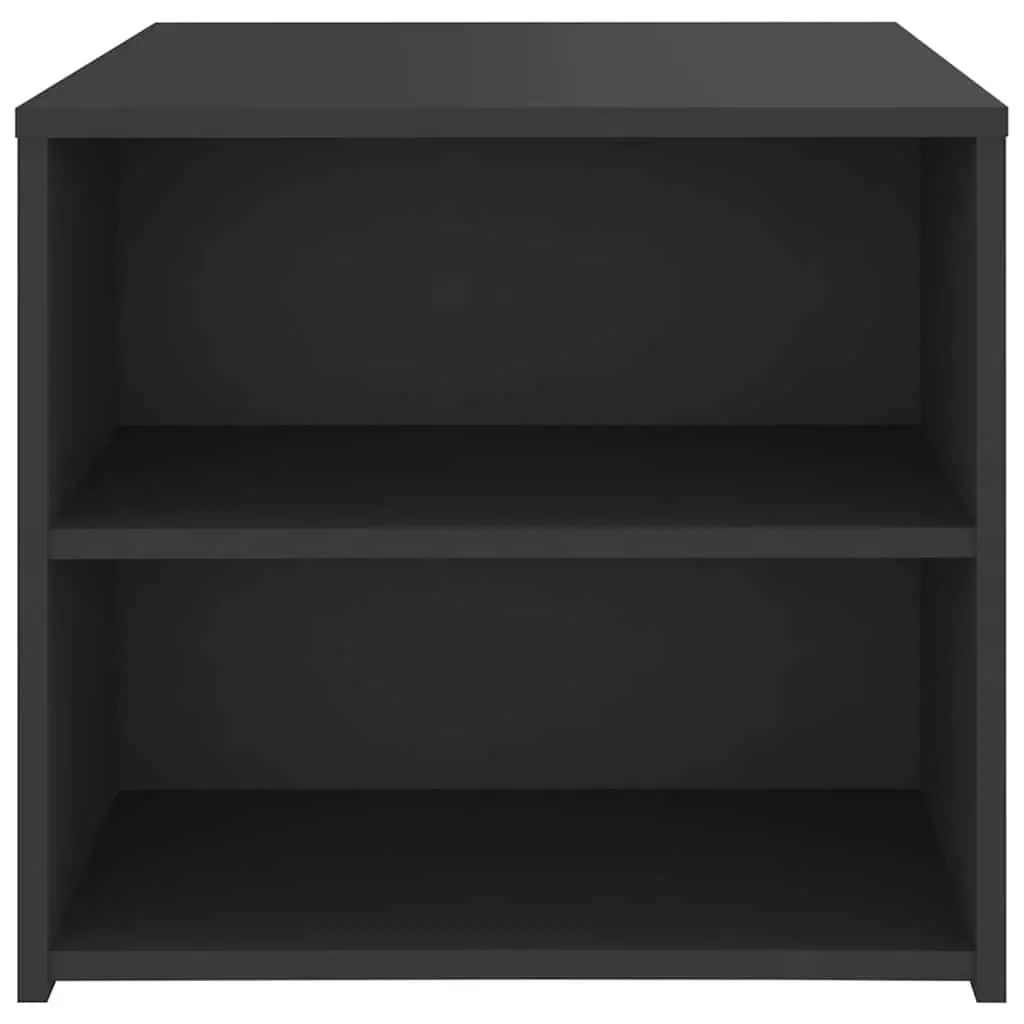 3 Shelf Side Table Grey Compact Storage Cabinet 50x50x45 cm Accent Furniture