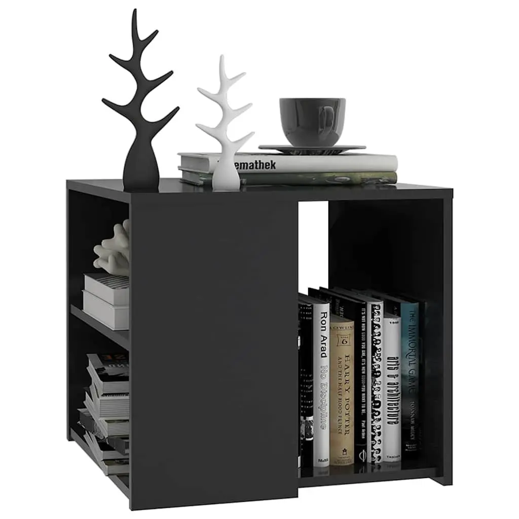 3 Shelf Side Table Grey Compact Storage Cabinet 50x50x45 cm Accent Furniture