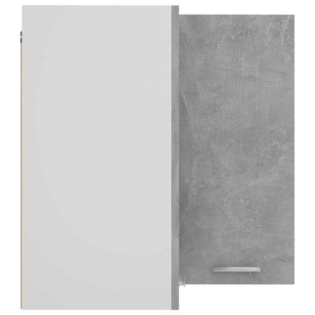 Corner Kitchen Cabinet Grey Wall Mount Storage Shelves Cupboard Unit 57W x 57D x 60H cm